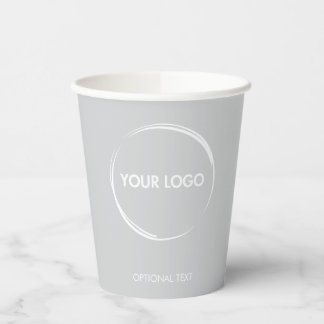 Gobelets En Papier Logo d'entreprise personnalisé Modèle gris clair