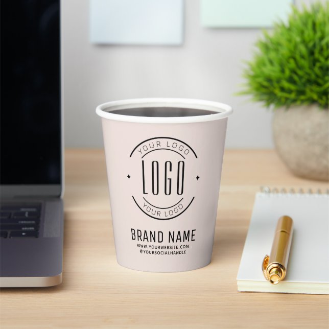 Gobelets En Papier Logo d'entreprise personnalisée moderne marque com (Insitu)