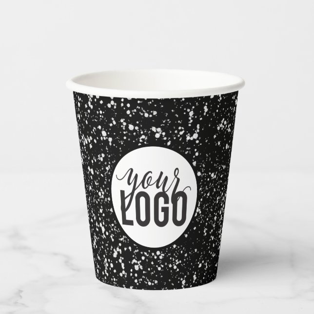 Gobelets En Papier Logo en noir et blanc (Recto)