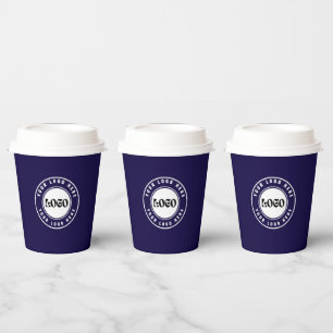Gobelets En Papier LOGO Entreprise Bleu Moderne Professionnel 