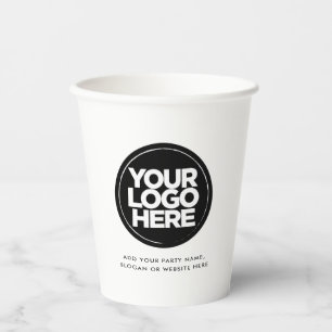 Gobelets En Papier Logo et texte personnalisés