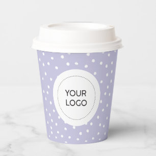 Gobelets En Papier Logo minimal d'affaires violet simple personnalisé