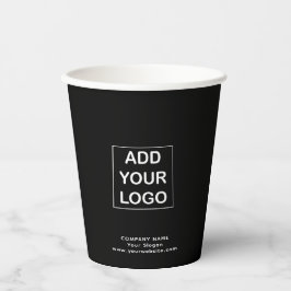 Gobelets En Papier Logo personnalisé Black and White Business Company
