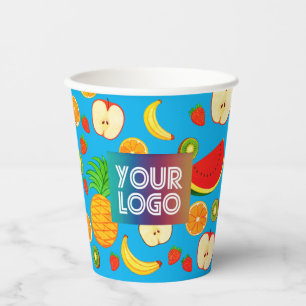 Gobelets En Papier Logo personnalisé Cute & Jus de fruits colorés