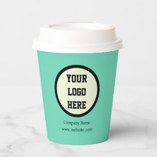 Gobelets En Papier Logo personnalisé Entreprise Mention Green Entrepr