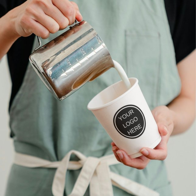 Gobelets En Papier Logo professionnel personnalisé Barista Expresso (Créateur téléchargé)