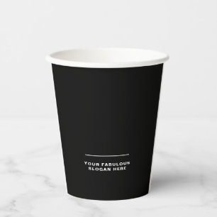 Gobelets En Papier Logo professionnel simple Slogan noir