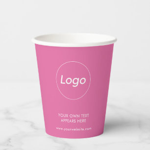 Gobelets En Papier Logo Takeaway Café Business Pink