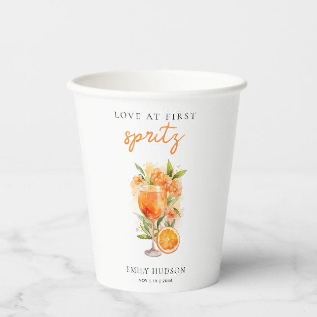 Gobelets En Papier Love at First Spritz Baby Shower (Recto)