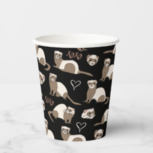 Gobelets En Papier Love Ferrets - Noir
