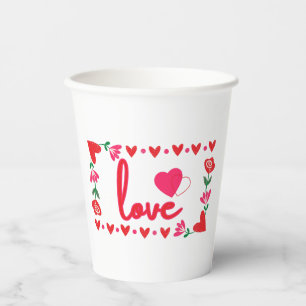Gobelets En Papier Love Valentine's Day Paper Cups