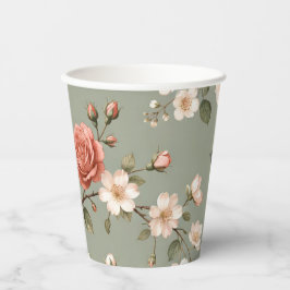 Gobelets En Papier LoveBird Floral Paper Cups