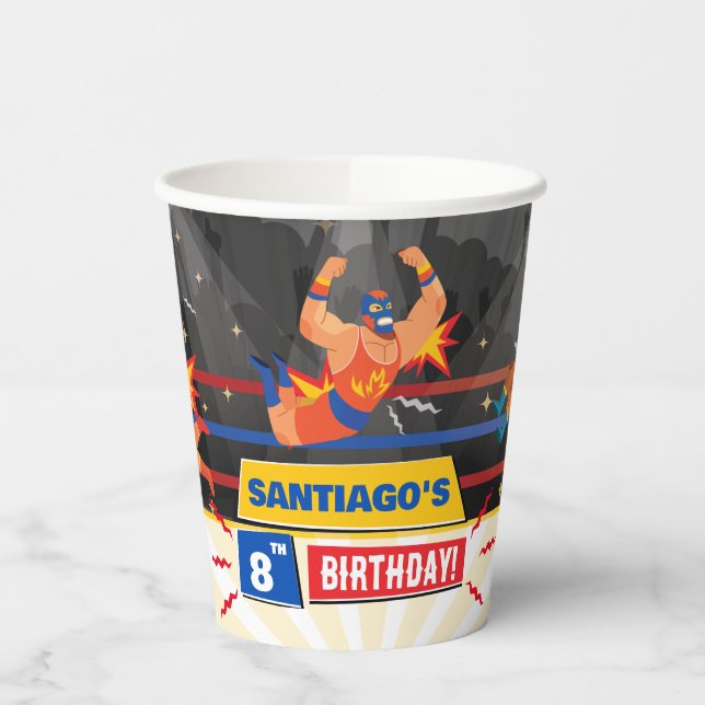 Gobelets En Papier Lucha Libre de la lutte mexicaine Anniversaire (Gauche)