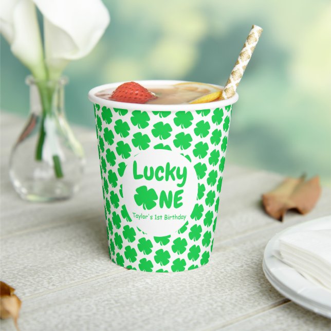 Gobelets En Papier Lucky One 1er Anniversaire Coupes de papier (Insitu)