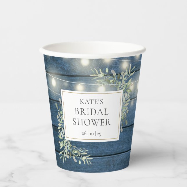 Gobelets En Papier Lumières rustiques en guirlande de verdure pour la (Recto)