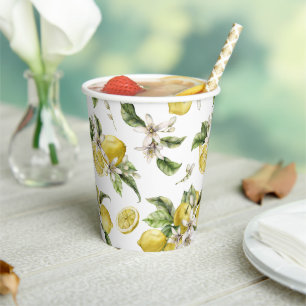 Gobelets En Papier Luscious Lemons Motif Fête des mariées
