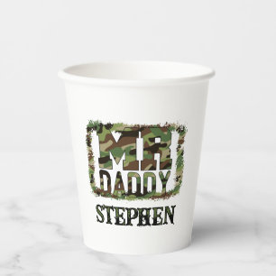 Gobelets En Papier M. Daddy Camouflage Design avec nom personnalisé
