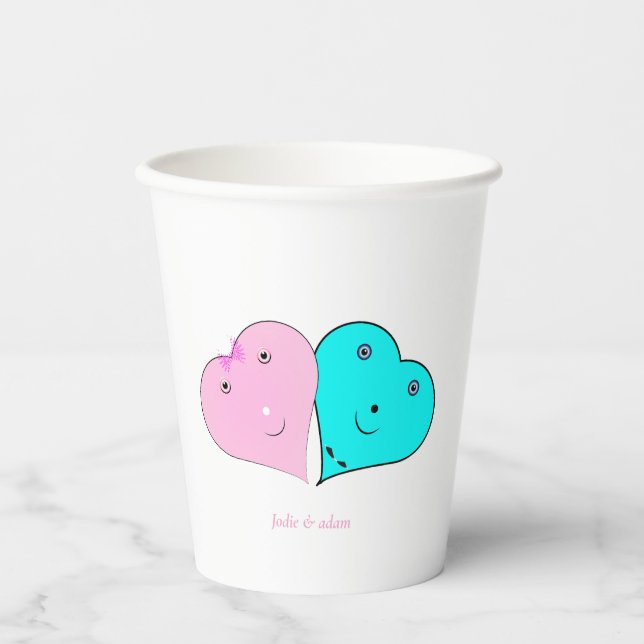 Gobelets En Papier m. & mme Ballotin de coeurs (Recto)