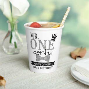 Gobelets En Papier M. ONEderful 1er anniversaire