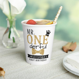 Gobelets En Papier M. ONEderful 1er anniversaire