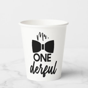 Gobelets En Papier M. ONEderful M. Wonderful Premier 1er anniversaire