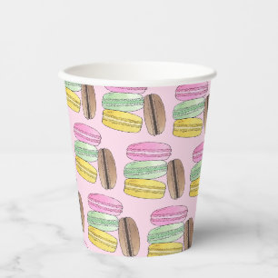 Gobelets En Papier Macarons Pâtisserie Française Cookies Macarons Pât