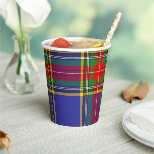 Gobelets En Papier MacBeth Tartan Scottish Plaid Motif tasses de papi