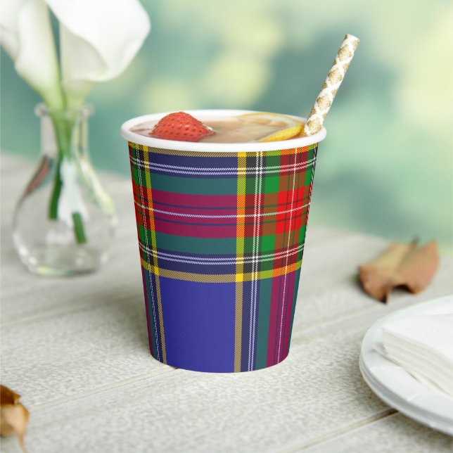 Gobelets En Papier MacBeth Tartan Scottish Plaid Motif tasses de papi (Insitu)