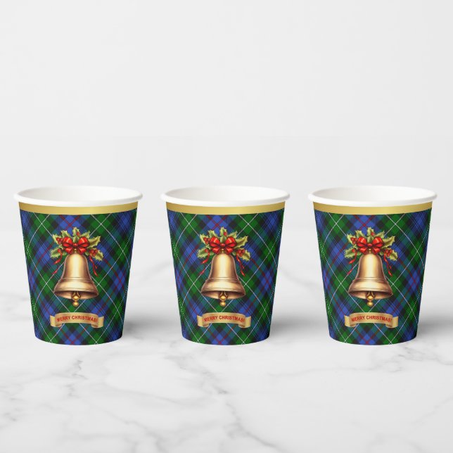Gobelets En Papier MacKenzie Noël Tartan personnalisé (Multi)