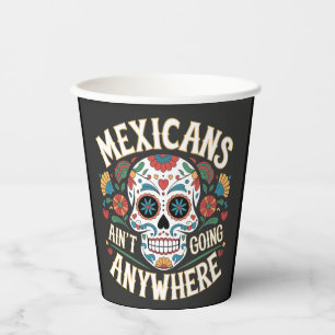Gobelets En Papier MAGA Mexicains ne vont nulle part dans le crâne de