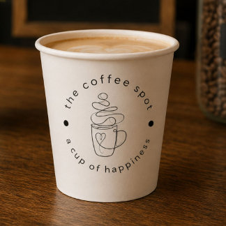Gobelets En Papier Magasin de café personnalisé Ajoutez votre logo Mo