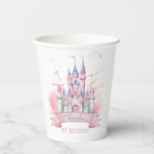 Gobelets En Papier Magic Princess Castle Coupes en papier d'anniversa