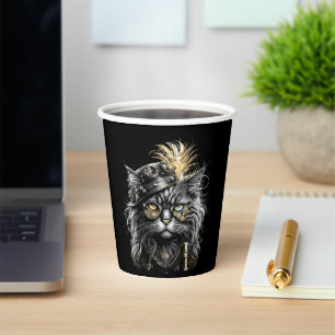Gobelets En Papier Magnifique chat steampunk