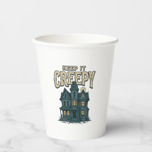 Gobelets En Papier Maison Hantée Vintage Creepy Halloween Dés