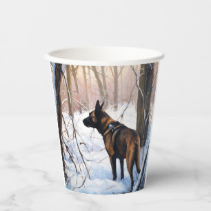 Gobelets En Papier Malinois Belge Qu'il neige Noël