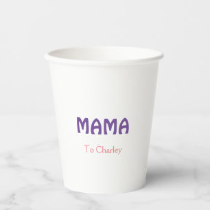 Gobelets En Papier Mama mères heureuses rétro violet ajouter du texte