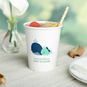 Gobelets En Papier Maman et Green Baby Whales Paper Cup