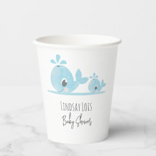 Gobelets En Papier Maman Mignonne Baleine Bébé Baleine Baby Shower   
