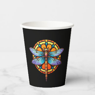 Gobelets En Papier Mandala Libellule Lumineuse Géométrie Sacrée Spiri