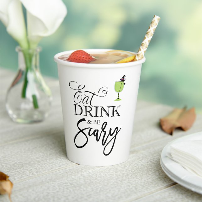 Gobelets En Papier "Mangez, buvez et soyez effrayants" Halloween Part (Insitu)