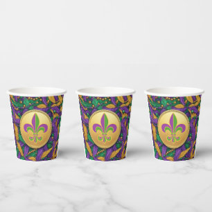 Gobelets En Papier Mardi Gras Fleur de lis