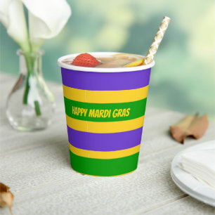 Gobelets En Papier Mardi Gras Stripes