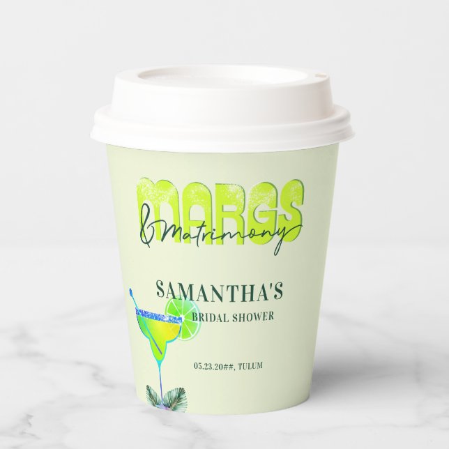Gobelets En Papier Margs Matrimony Tequila Bridal Shower Bach Bienven (Recto)
