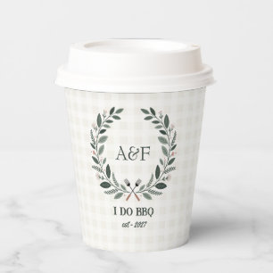 Gobelets En Papier Mariage BBQ Monogramme Rustique I Do Shower