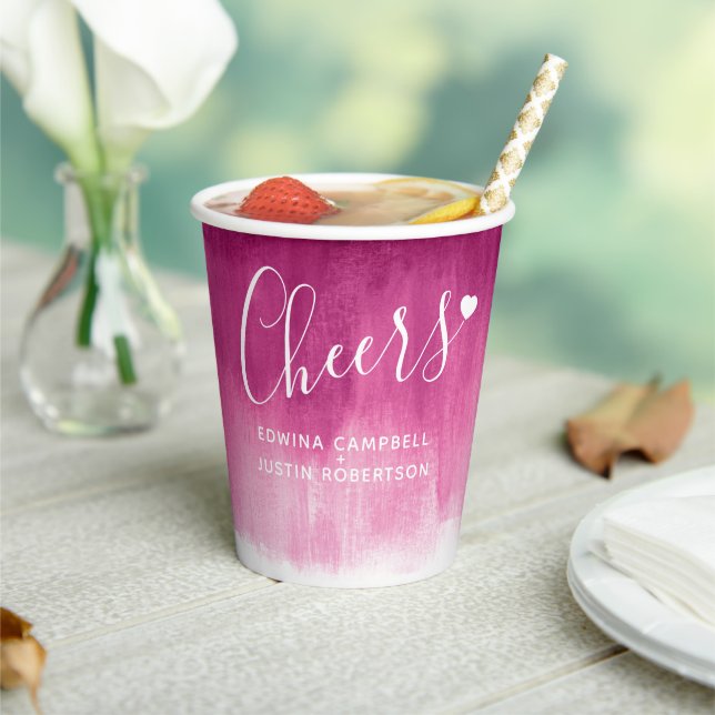 Gobelets En Papier Mariage d'art abstrait rouge foncé (Insitu)