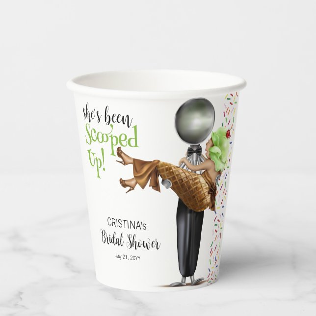 Gobelets En Papier Mariage de Chocolat Glacé Ramassé (Recto)