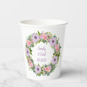 Gobelets En Papier Mariage de couronne personnalisable