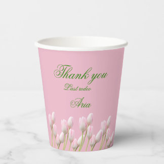 Gobelets En Papier Mariage de Cowgirl Côtière tulipe rose