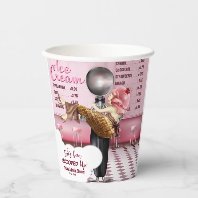 Gobelets En Papier Mariage de glace rétro Éclaboussé (Recto)