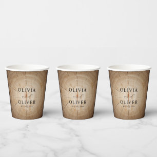 Gobelets En Papier Mariage de la grange de bois rustique